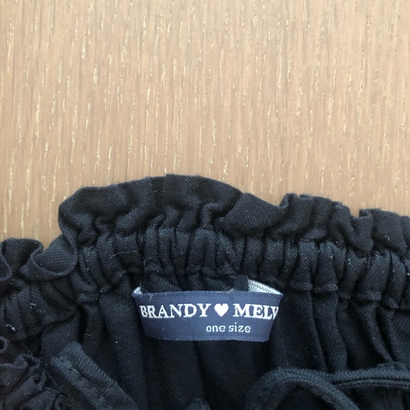 Black off shoulder brandy Melville crop top - Picture 5 of 5